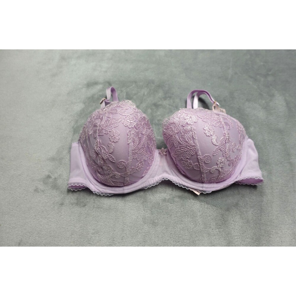 Victoria's Secret 34D Delicate Violet Vintage Blossom Embroidery Demi‎ Bra NWT